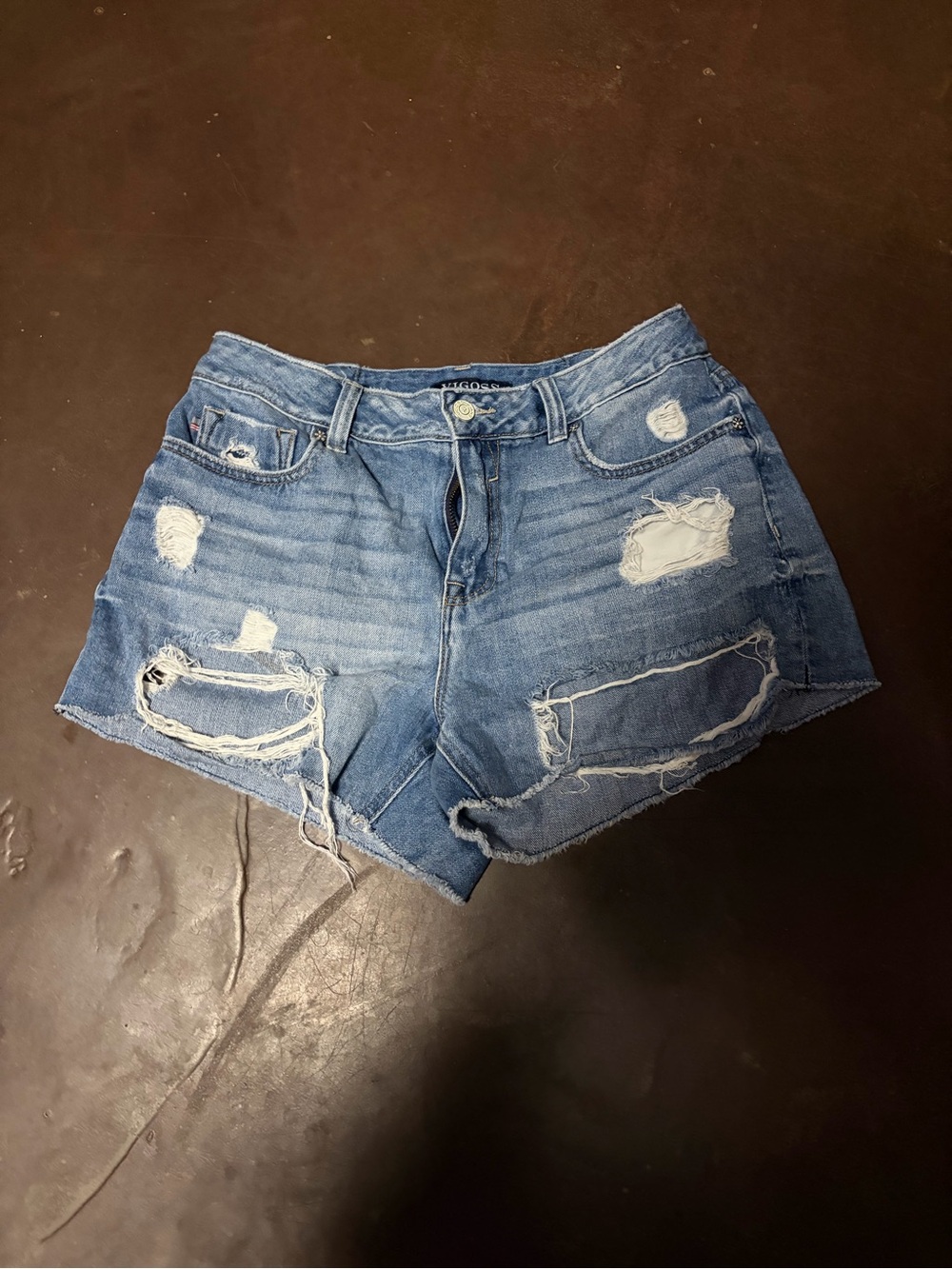 Vigoss Distressed Light Blue Denim Shorts